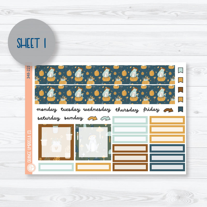 Fall Frogs | 7x9 Plum Monthly Planner Kit Stickers | Toadally | 348-221