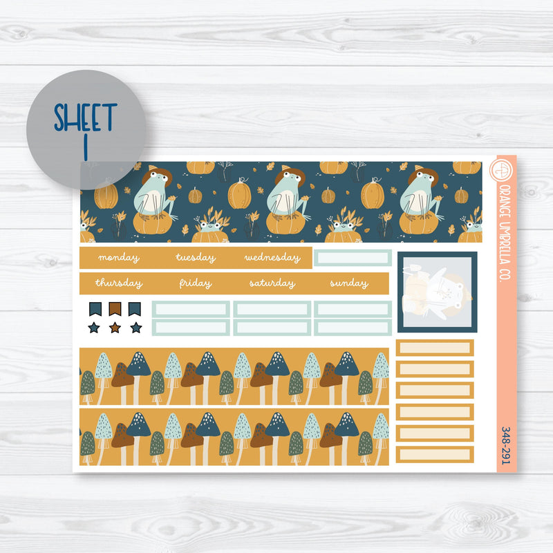 Fall Frogs Kit | Hobonichi Cousin Monthly Planner Kit Stickers | Toadally | 348-291