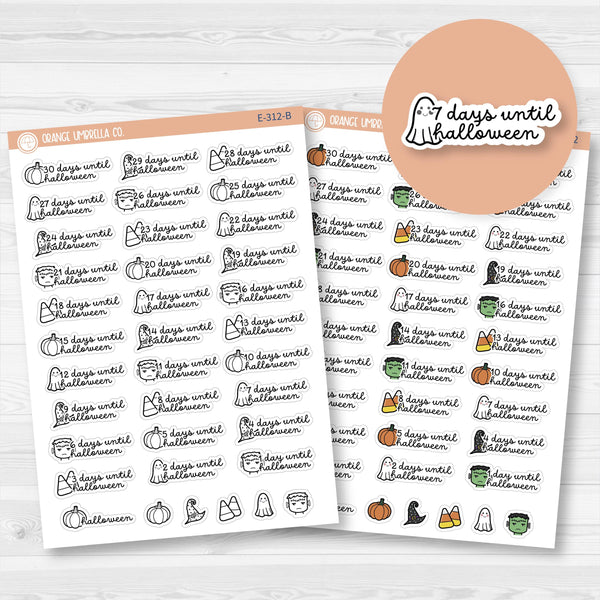 Halloween Countdown Planner Stickers | E-312