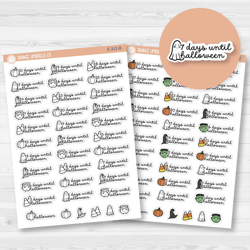 Halloween Countdown Planner Stickers | E-312