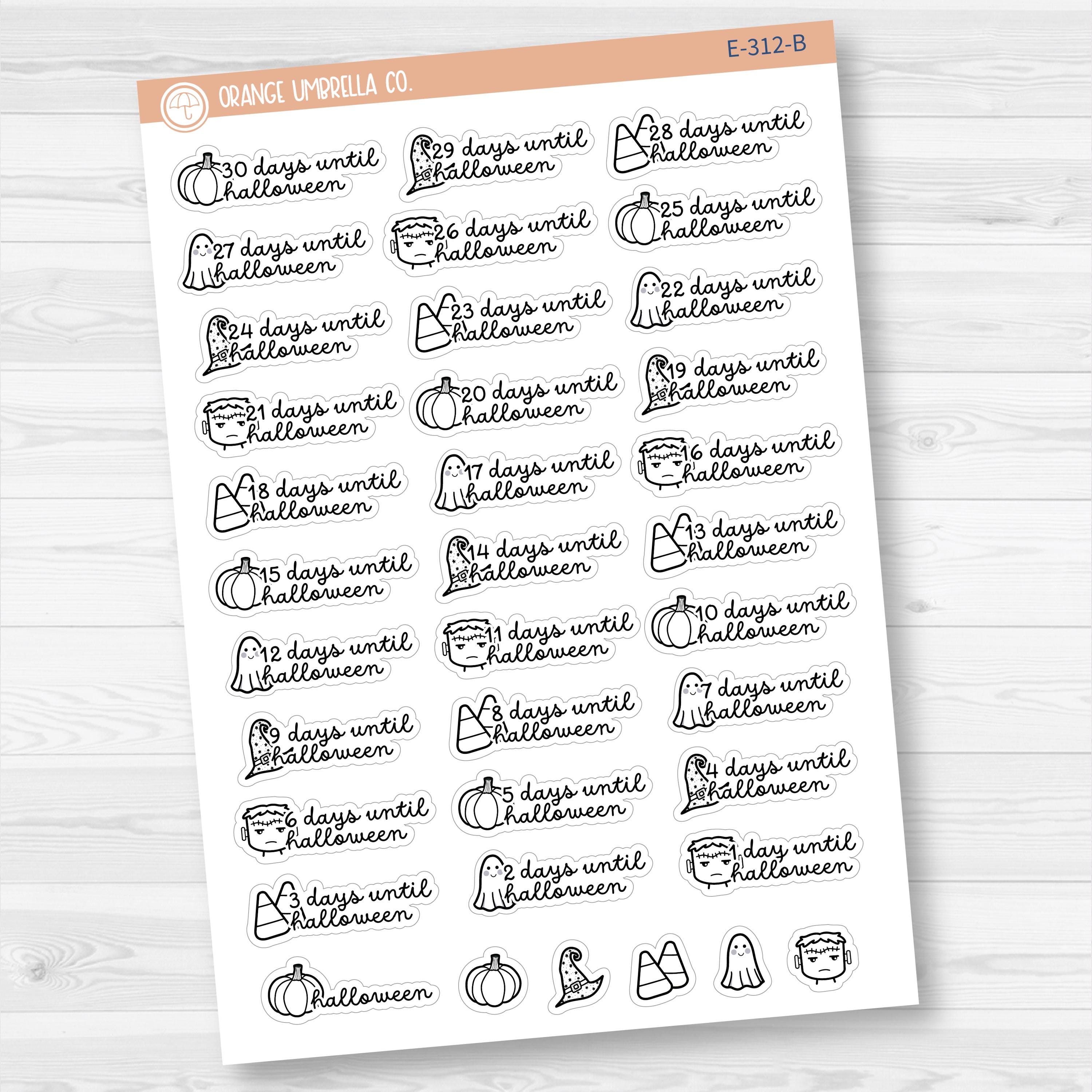 Halloween Countdown Planner Stickers | E-312