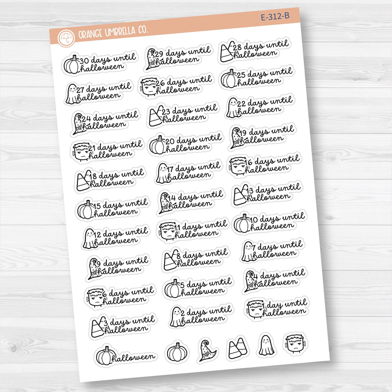 Halloween Countdown Planner Stickers | E-312