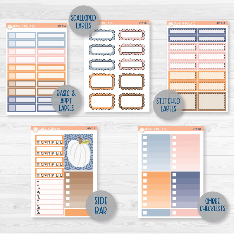 Romantic Autumn Pumpkin Kit | Weekly Add-On Planner Kit Stickers | Wonderfall | 349-012