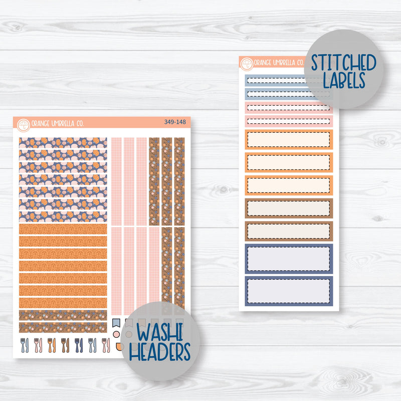 Romantic Autumn Pumpkin Kit | A5 Plum Daily Planner Kit Stickers | Wonderfall | 349-141