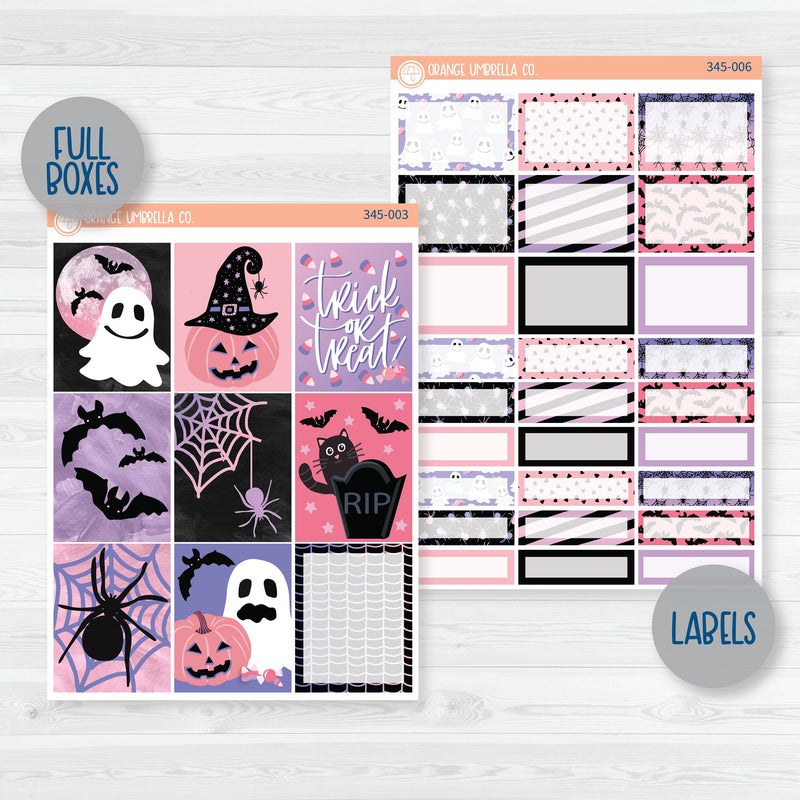 Pink Halloween Kit | Weekly Planner Kit Stickers | Spider Queen | 345-001