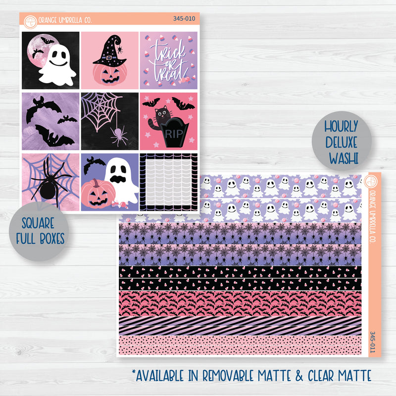 Pink Halloween Kit | Weekly Planner Kit Stickers | Spider Queen | 345-001