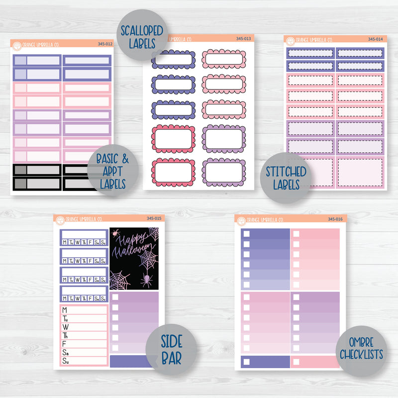 Pink Halloween Kit | Weekly Add-On Planner Kit Stickers | Spider Queen | 345-012