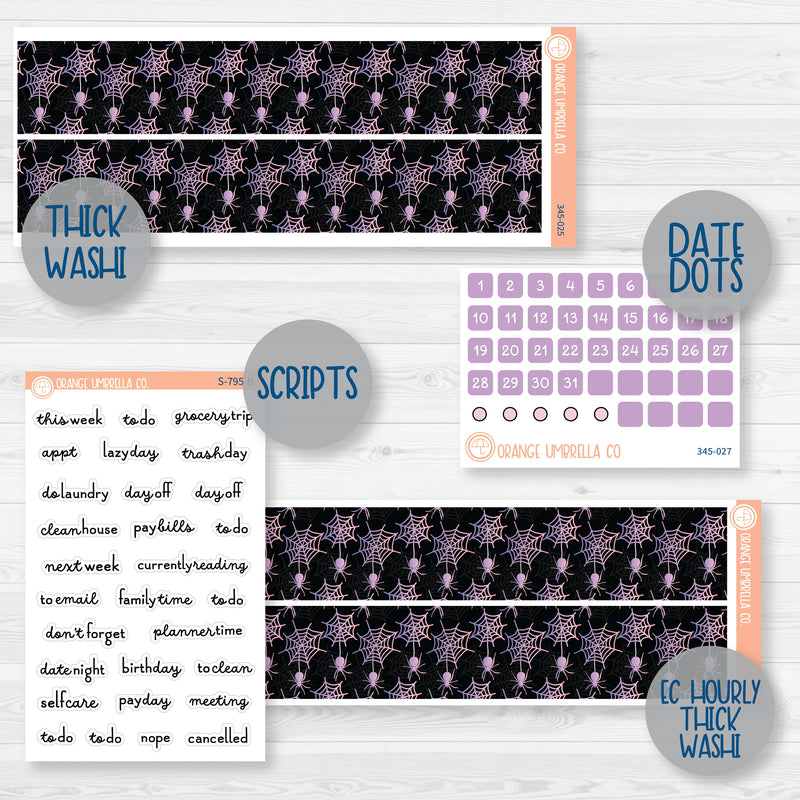 Pink Halloween Kit | Weekly Add-On Planner Kit Stickers | Spider Queen | 345-012