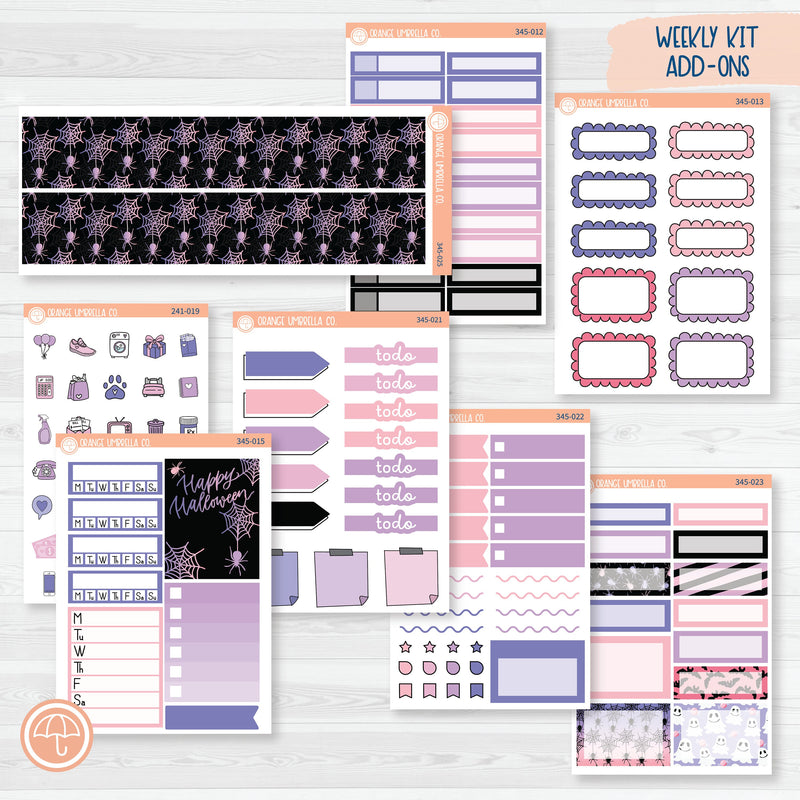 Pink Halloween Kit | Weekly Add-On Planner Kit Stickers | Spider Queen | 345-012