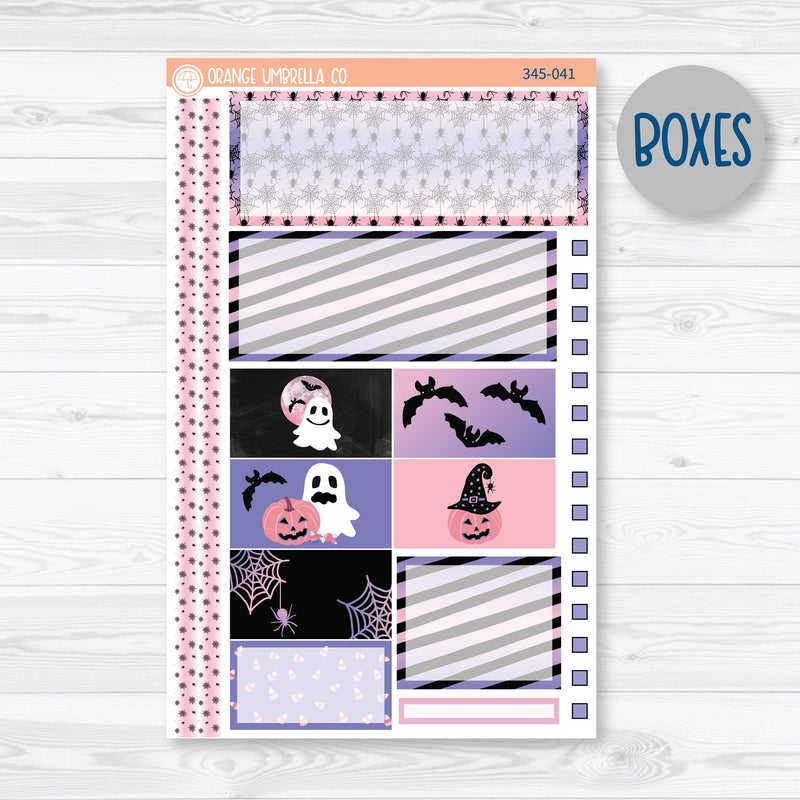 Pink Halloween Kit | Plum Vertical Priorities 7x9 Planner Kit Stickers | Spider Queen | 345-041