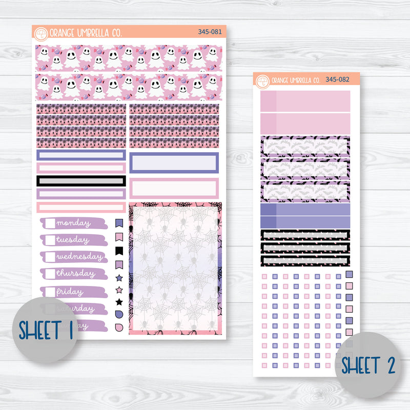 Pink Halloween Kit | A5 Compact Vertical Planner Kit Stickers for Erin Condren | Spider Queen | 345-081