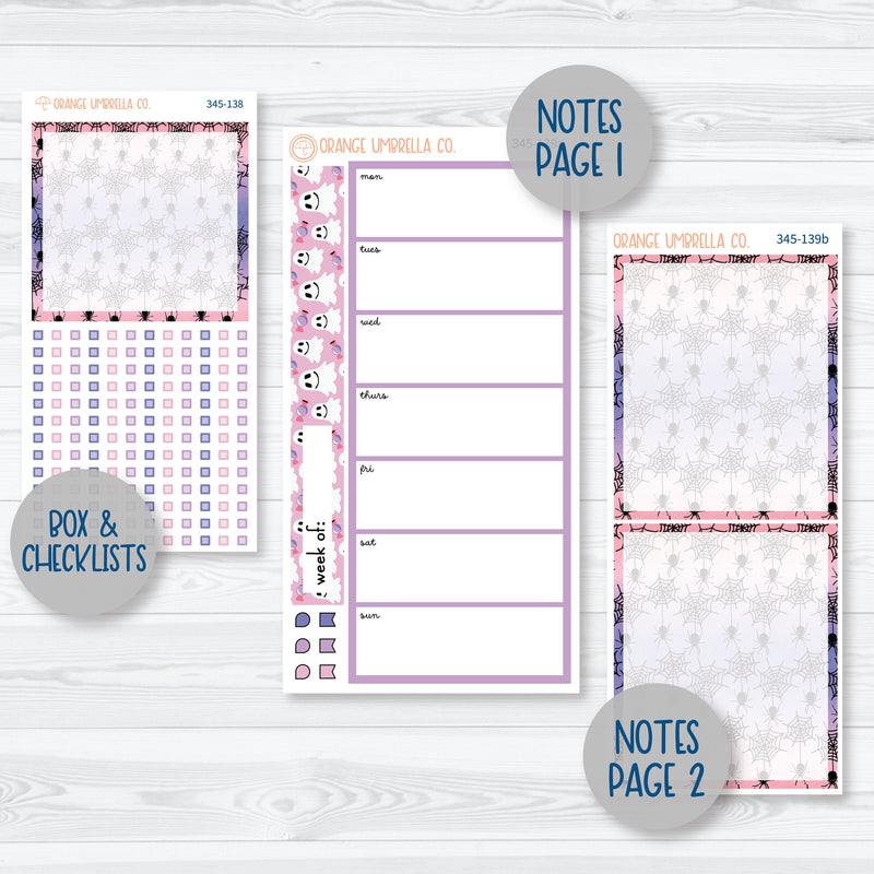 Pink Halloween Kit | 7x9 Daily Duo Planner Kit Stickers | Spider Queen | 345-131