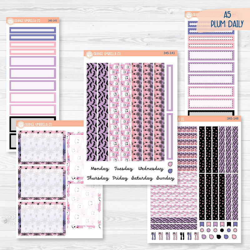 Pink Halloween Kit | A5 Plum Daily Planner Kit Stickers | Spider Queen | 345-141