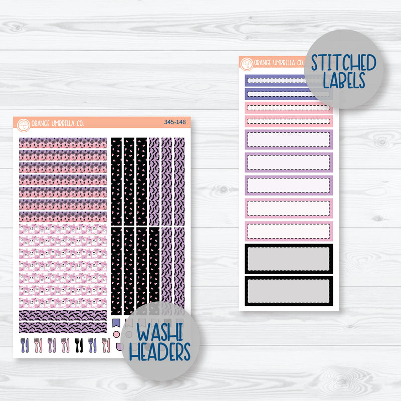 Pink Halloween Kit | A5 Plum Daily Planner Kit Stickers | Spider Queen | 345-141