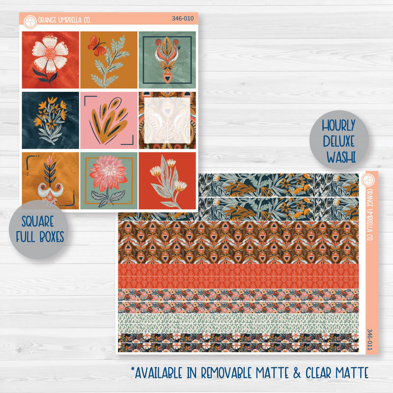 Autumn Florals | Weekly Planner Kit Stickers | Mallory | 346-001