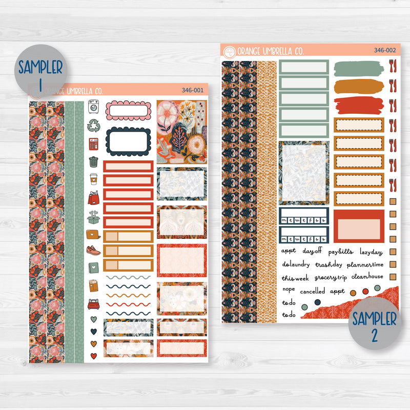 Autumn Florals | Weekly Planner Kit Stickers | Mallory | 346-001