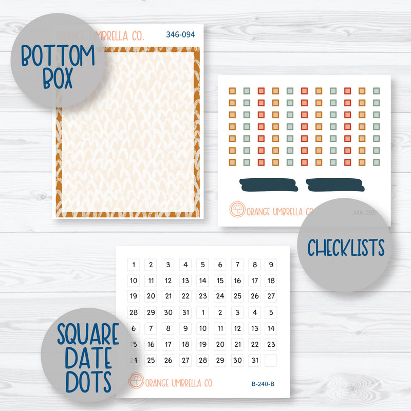 Autumn Floral Kit | 7x9 Compact Vertical Planner Kit Stickers | Mallory | 346-091