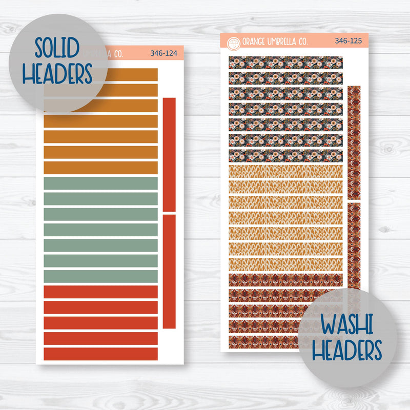 Autumn Floral Kit | A5 Daily Duo Planner Kit Stickers | Mallory | 346-121