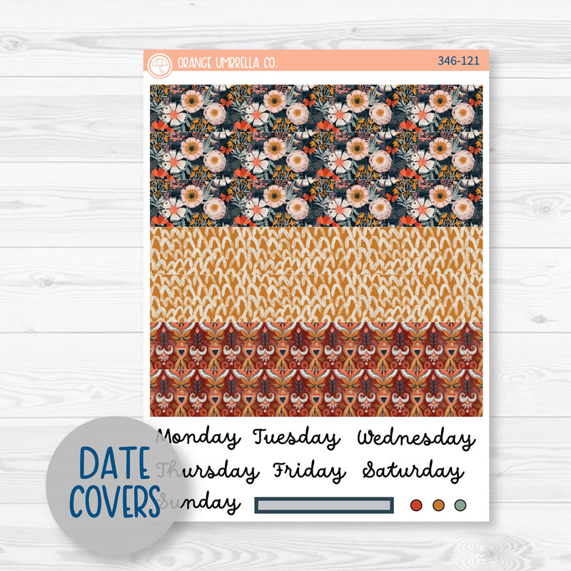 Autumn Floral Kit | A5 Daily Duo Planner Kit Stickers | Mallory | 346-121