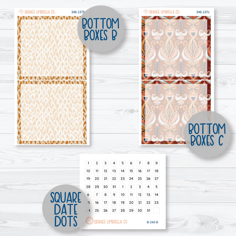 Autumn Floral Kit | 7x9 Daily Duo Planner Kit Stickers | Mallory | 346-131