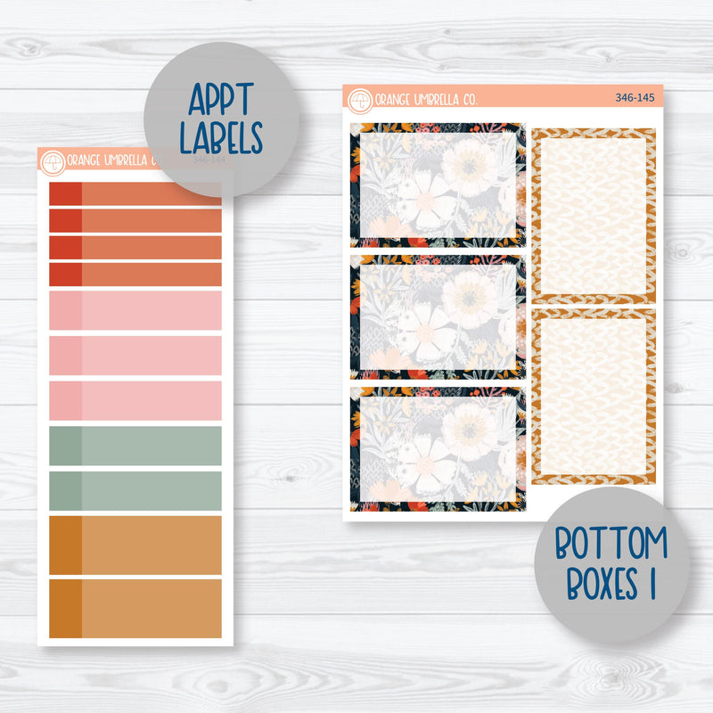 Autumn Floral Kit | A5 Plum Daily Planner Kit Stickers | Mallory | 346-141