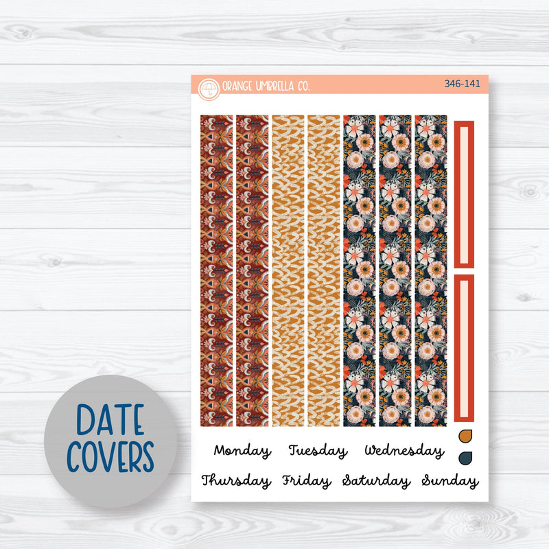 Autumn Floral Kit | A5 Plum Daily Planner Kit Stickers | Mallory | 346-141