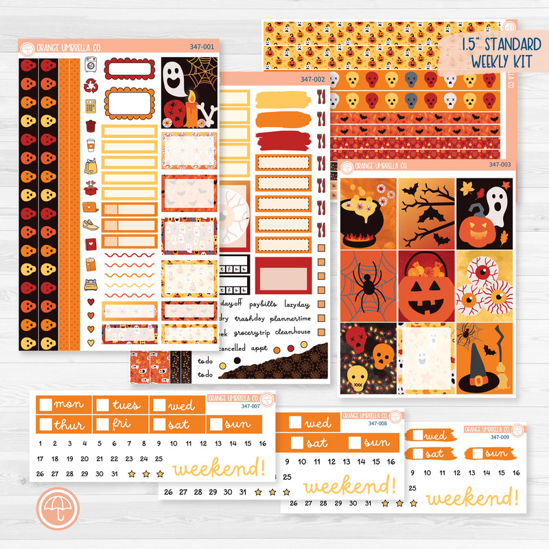 Pumpkin & Ghost Halloween Kit | Weekly Planner Kit Stickers | Eye of a Newt | 347-001