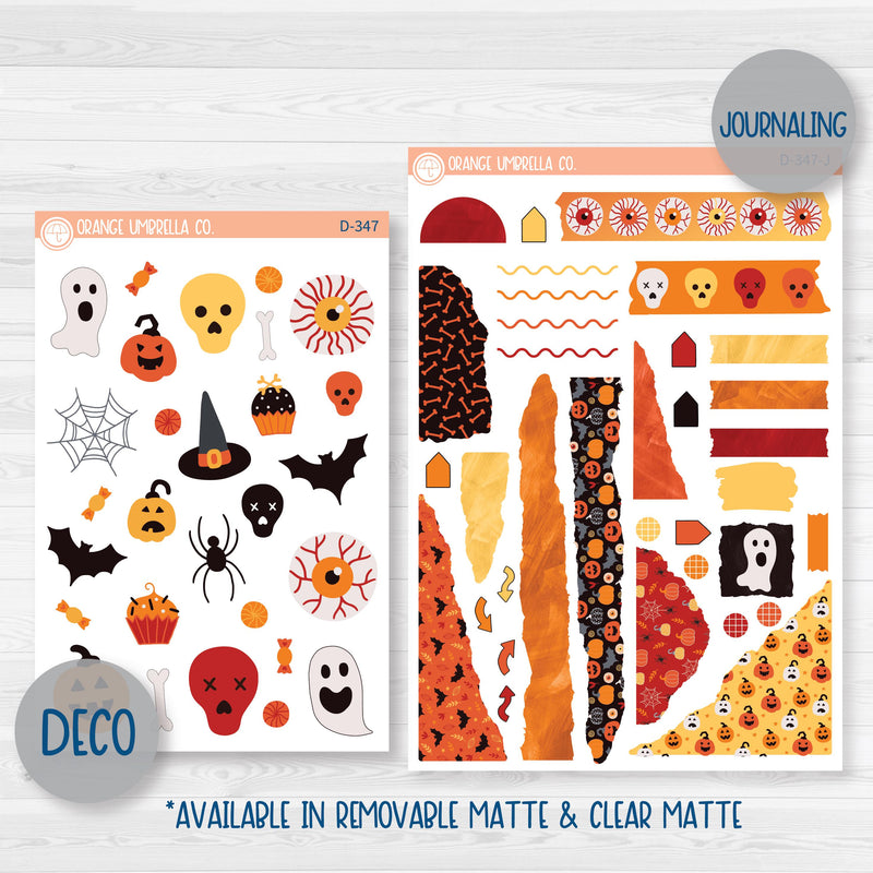 Pumpkin & Ghost Halloween Kit | Weekly Planner Kit Stickers | Eye of a Newt | 347-001