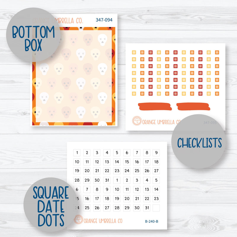 Pumpkin & Ghost Halloween Kit | 7x9 Compact Vertical Planner Kit Stickers | Eye of a Newt | 347-091