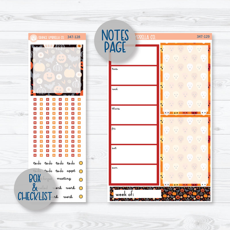 Pumpkin & Ghost Halloween Kit | A5 Daily Duo Planner Kit Stickers | Eye of a Newt | 347-121