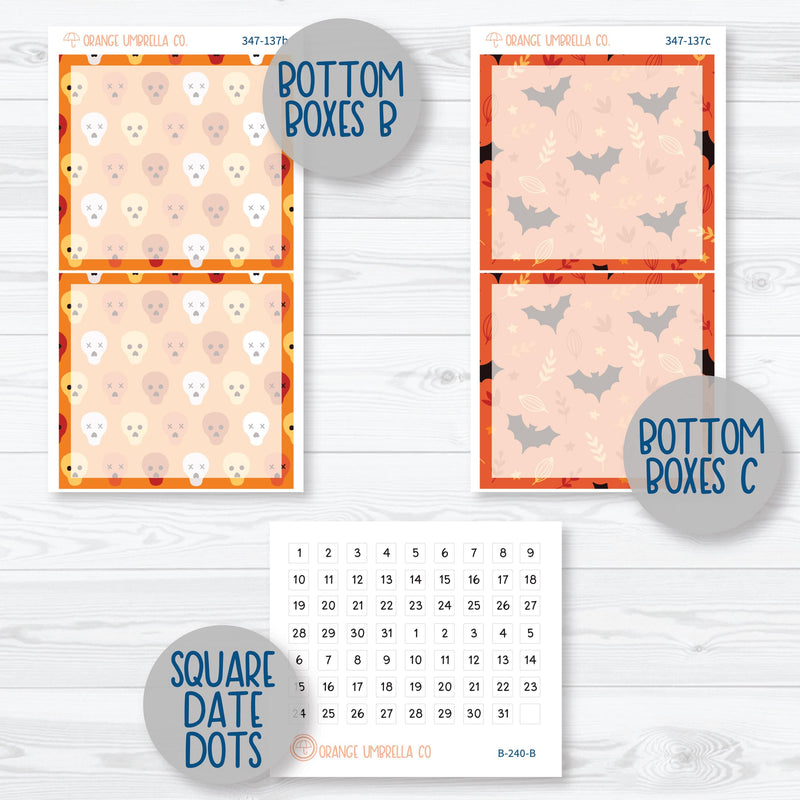 Pumpkin & Ghost Halloween Kit | 7x9 Daily Duo Planner Kit Stickers | Eye of a Newt | 347-131