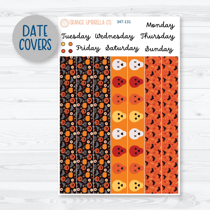 Pumpkin & Ghost Halloween Kit | 7x9 Daily Duo Planner Kit Stickers | Eye of a Newt | 347-131