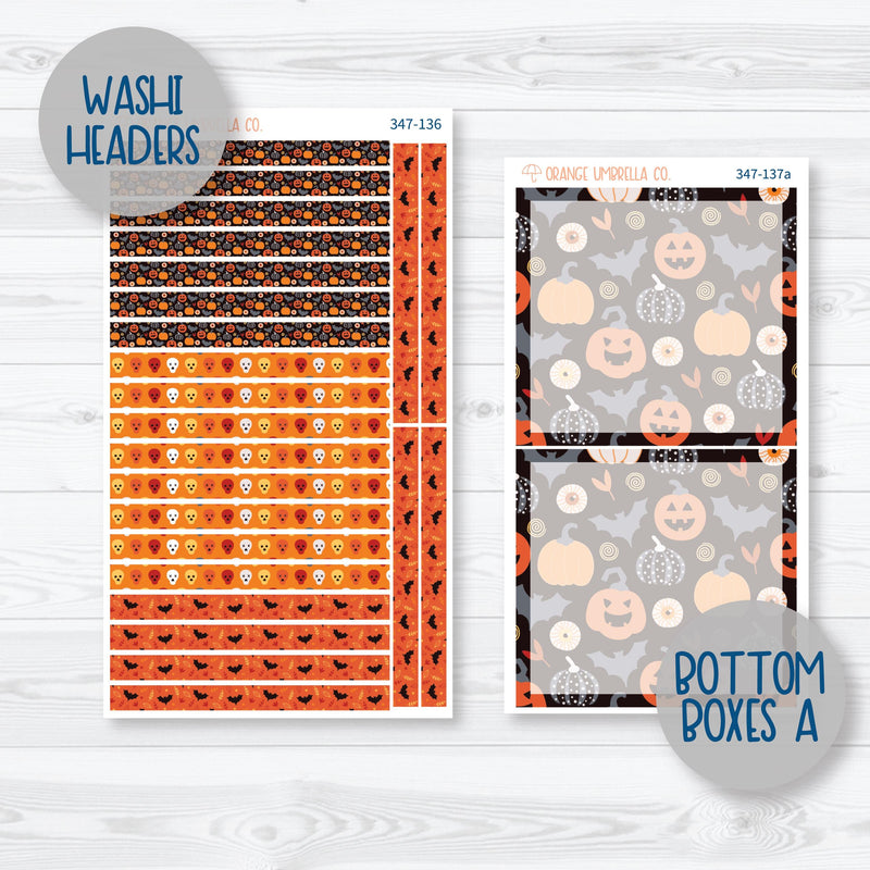 Pumpkin & Ghost Halloween Kit | 7x9 Daily Duo Planner Kit Stickers | Eye of a Newt | 347-131