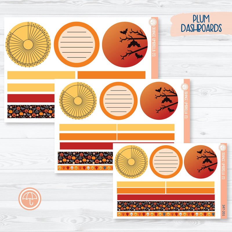 Pumpkin & Ghost Halloween Kit | Plum Dashboards Planner Kit Stickers | Eye of a Newt | 347-201