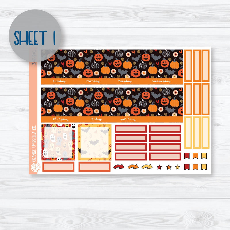 Pumpkin & Ghost Halloween Kit | A5 EC Monthly and Dashboard Planner Kit Stickers | Eye of a Newt | 347-241