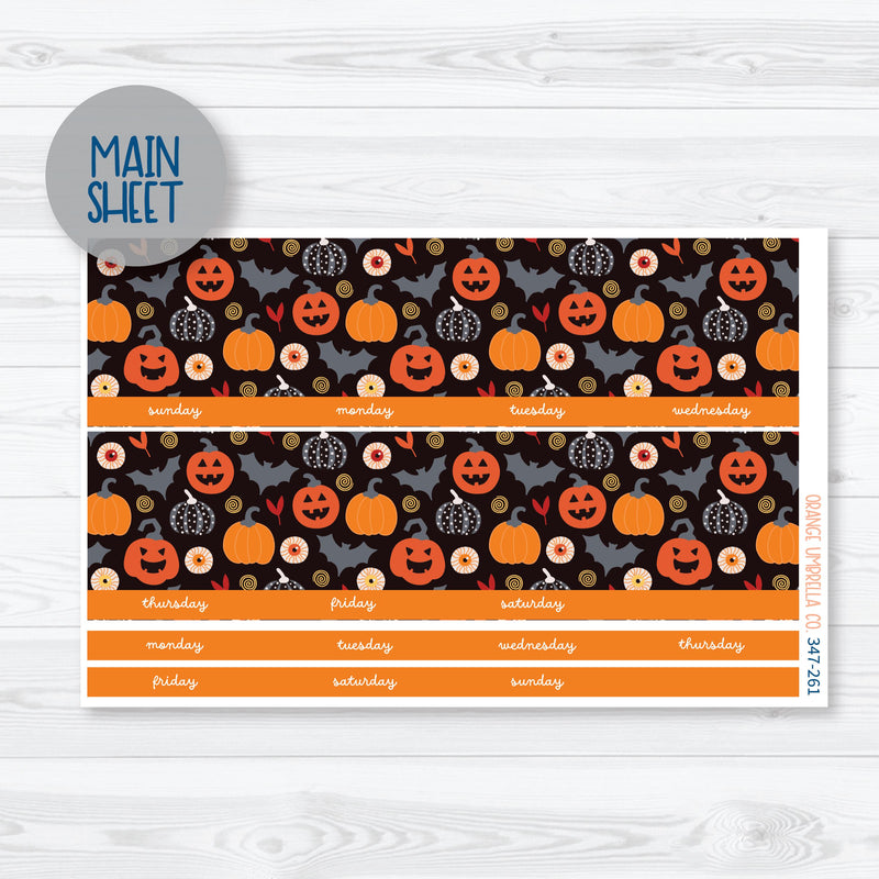 Pumpkin & Ghost Halloween Kit | 8.5 ECLP Monthly Planner Kit Stickers | Eye of a Newt | 347-261