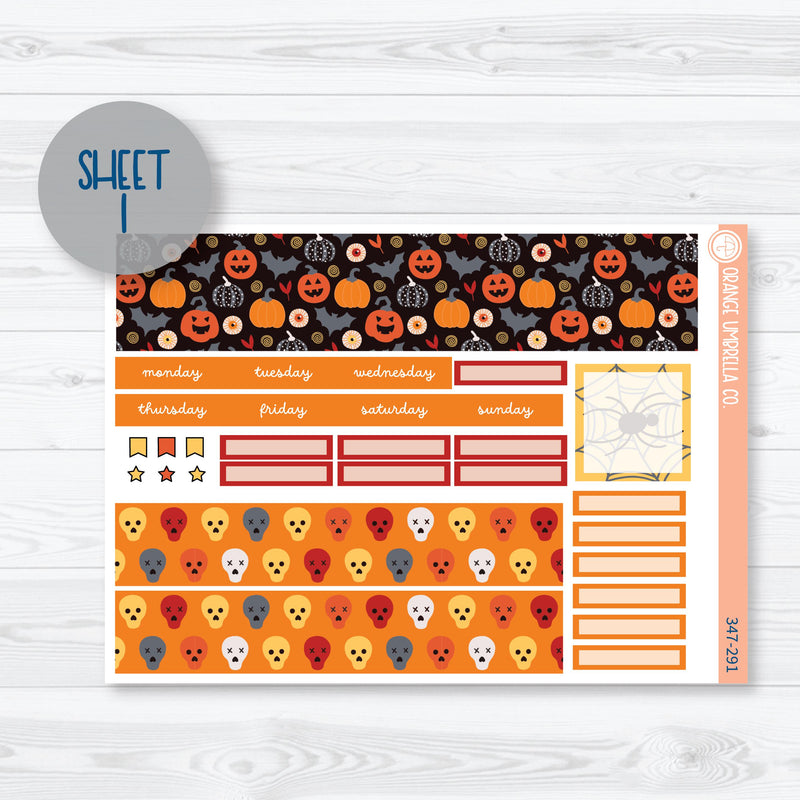 Pumpkin & Ghost Halloween Kit | Hobonichi Cousin Monthly Planner Kit Stickers | Eye of a Newt | 347-291