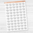 Hand Doodled Hearts Icon Planner Stickers | Clear Matte | I-482-CM