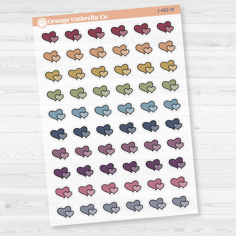 Hand Doodled Hearts Icon Planner Stickers | Clear Matte | I-482-CM