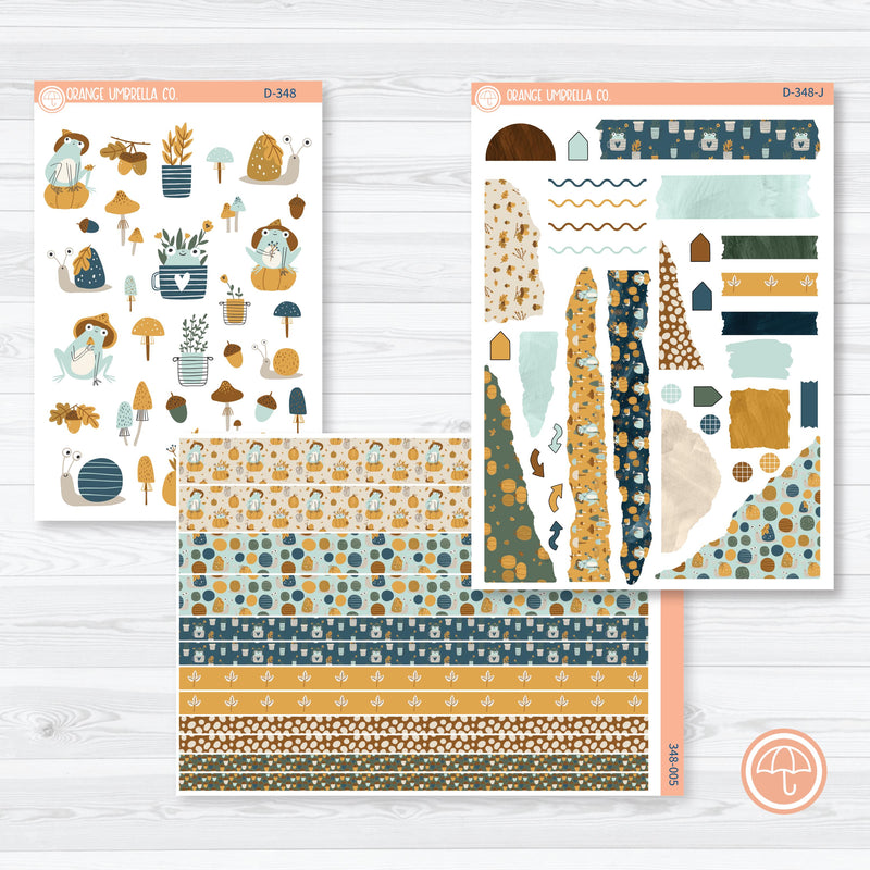 Fall Frogs | Kit Deco Journaling Planner Stickers | Toadally | D-348