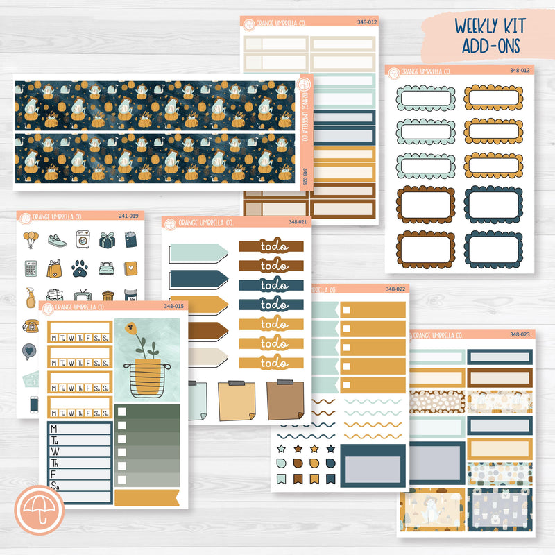 Fall Frogs Kit | Weekly Add-On Planner Kit Stickers | Toadally | 348-012