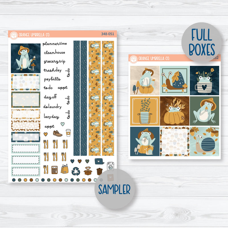 Fall Frogs Kit | Hobonichi Cousin Planner Kit Stickers | Toadally | 348-051