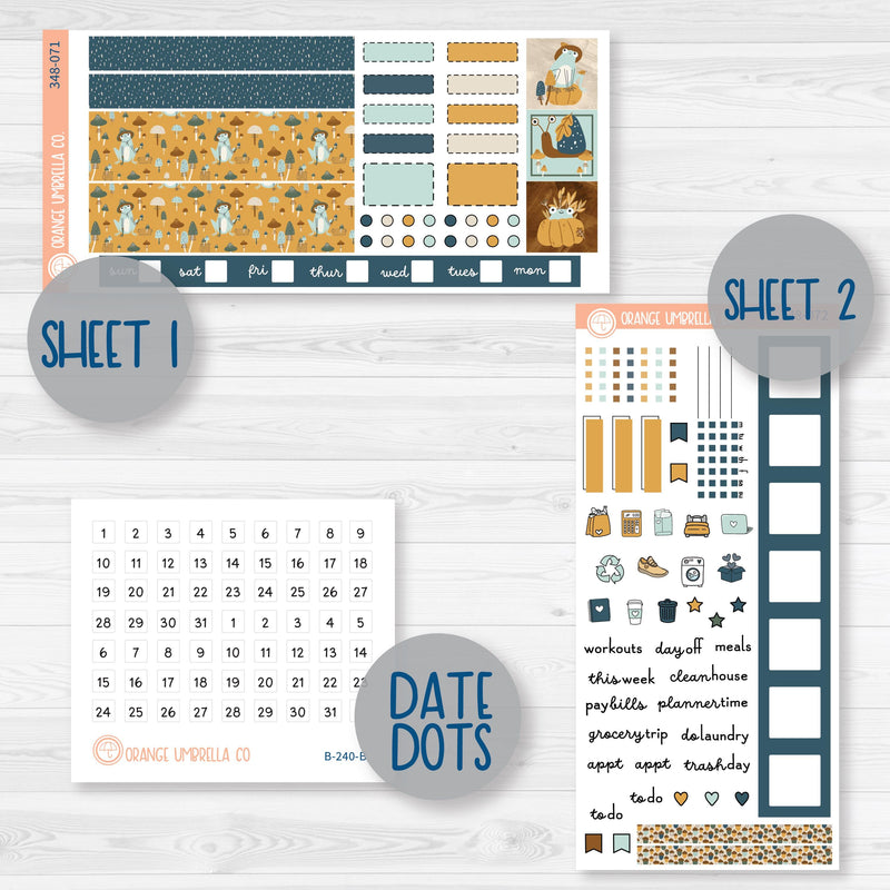 Fall Frog Kit | Hobonichi Weeks Planner Kit Stickers | Toadally | 348-071