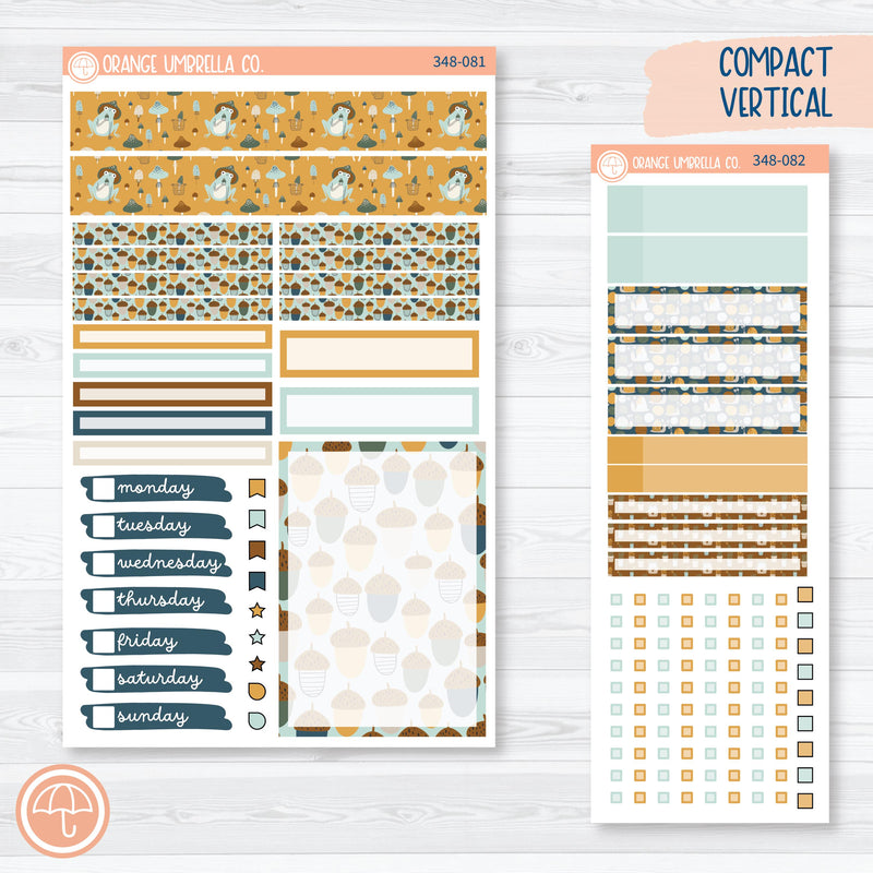 Fall Frogs Kit | A5 Compact Vertical Planner Kit Stickers for Erin Condren | Toadally | 348-081