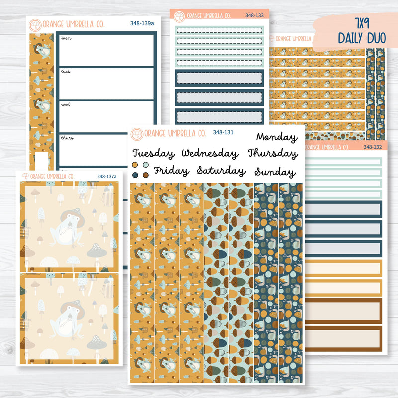 Fall Frogs Kit | 7x9 Daily Duo Planner Kit Stickers | Toadally | 348-131