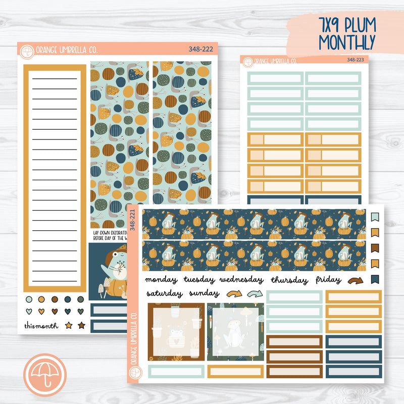 Fall Frogs | 7x9 Plum Monthly Planner Kit Stickers | Toadally | 348-221