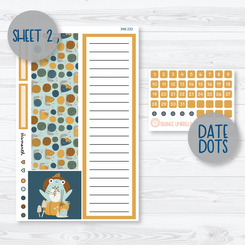 Fall Frogs | 8.5x11 Plum Monthly Planner Kit Stickers | Toadally | 348-231