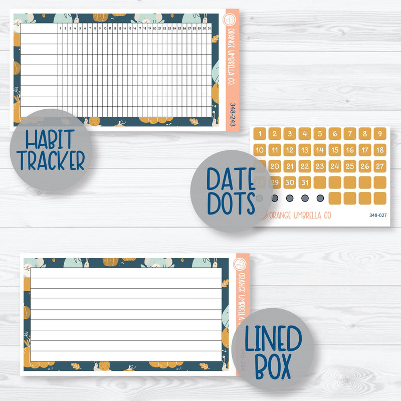 Fall Frogs Kit | A5 EC Monthly & Dashboard Planner Kit Stickers | Toadally | 348-241