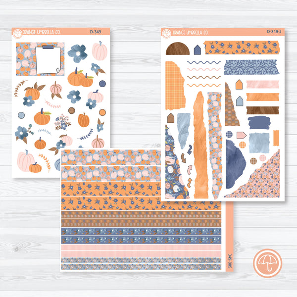 Romantic Autumn Pumpkin Kit | Kit Deco Journaling Planner Stickers | Wonderfall | D-349