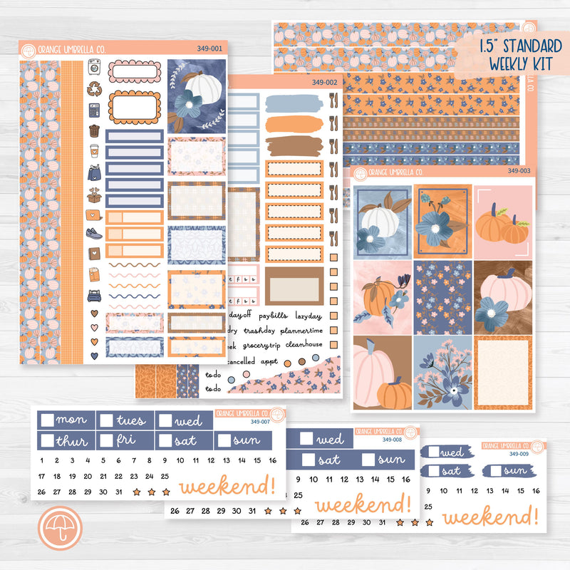 Romantic Autumn Pumpkin Kit | Weekly Planner Kit Stickers | Wonderfall | 349-001